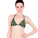 Stripes Camo Pattern Print Bikini Top View1