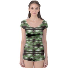 Stripes Camo Pattern Print Boyleg Leotard  by dflcprintsclothing