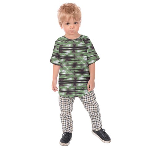 Stripes Camo Pattern Print Kids  Raglan Tee by dflcprintsclothing