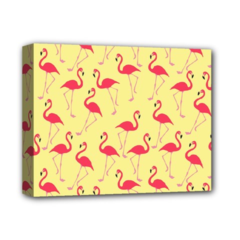 Flamingo Pattern Deluxe Canvas 14  X 11  by Valentinaart