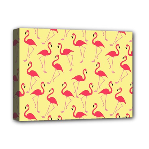 Flamingo Pattern Deluxe Canvas 16  X 12   by Valentinaart