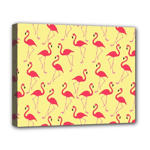 Flamingo Pattern Deluxe Canvas 20  X 16   by Valentinaart