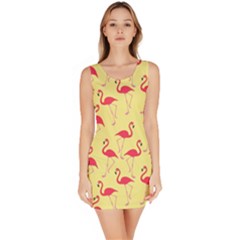 Flamingo Pattern Sleeveless Bodycon Dress by Valentinaart