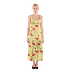 Flamingo Pattern Sleeveless Maxi Dress by Valentinaart