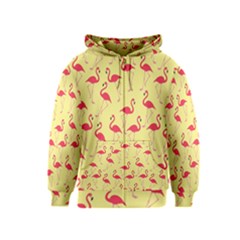 Flamingo Pattern Kids  Zipper Hoodie by Valentinaart