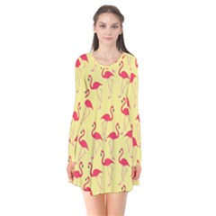 Flamingo Pattern Flare Dress