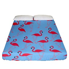 Flamingo Pattern Fitted Sheet (queen Size) by Valentinaart