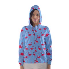 Flamingo Pattern Hooded Wind Breaker (women) by Valentinaart