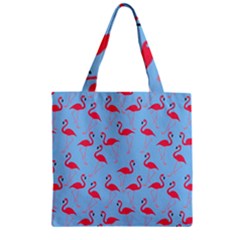 Flamingo Pattern Zipper Grocery Tote Bag by Valentinaart