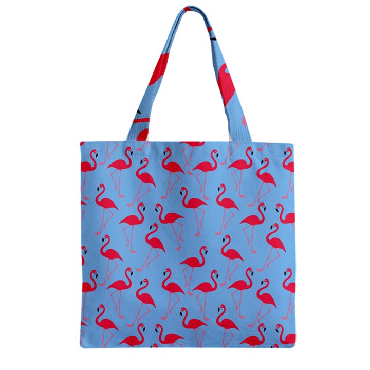 Flamingo pattern Zipper Grocery Tote Bag