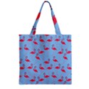 Flamingo pattern Zipper Grocery Tote Bag View2