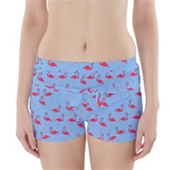 Flamingo Pattern Boyleg Bikini Wrap Bottoms by Valentinaart