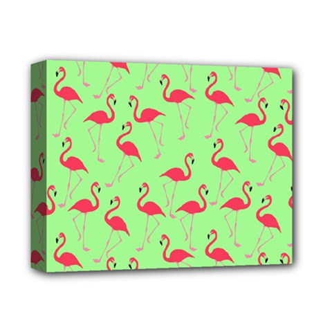 Flamingo Pattern Deluxe Canvas 14  X 11  by Valentinaart