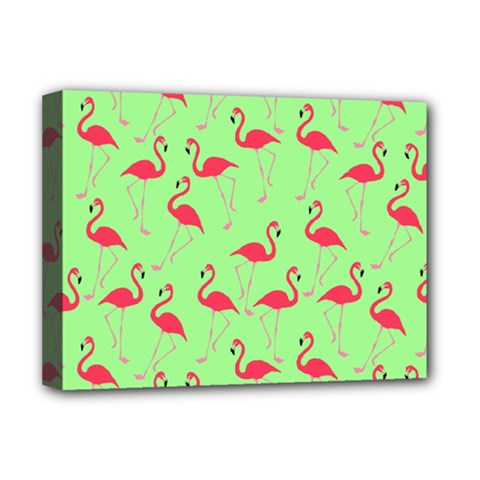 Flamingo Pattern Deluxe Canvas 16  X 12   by Valentinaart