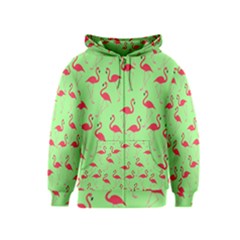 Flamingo Pattern Kids  Zipper Hoodie by Valentinaart