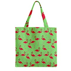 Flamingo Pattern Zipper Grocery Tote Bag by Valentinaart