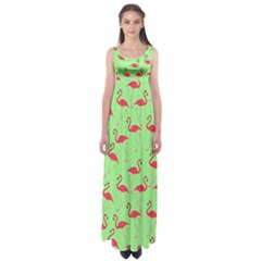 Flamingo Pattern Empire Waist Maxi Dress by Valentinaart