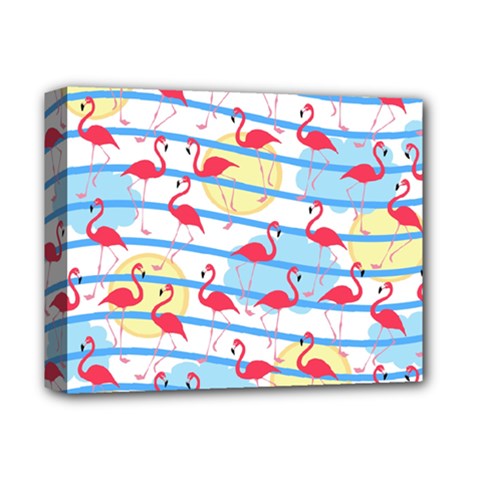 Flamingo Pattern Deluxe Canvas 14  X 11  by Valentinaart