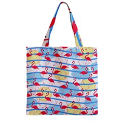 Flamingo Pattern Zipper Grocery Tote Bag by Valentinaart