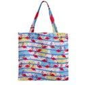 Flamingo pattern Zipper Grocery Tote Bag View1