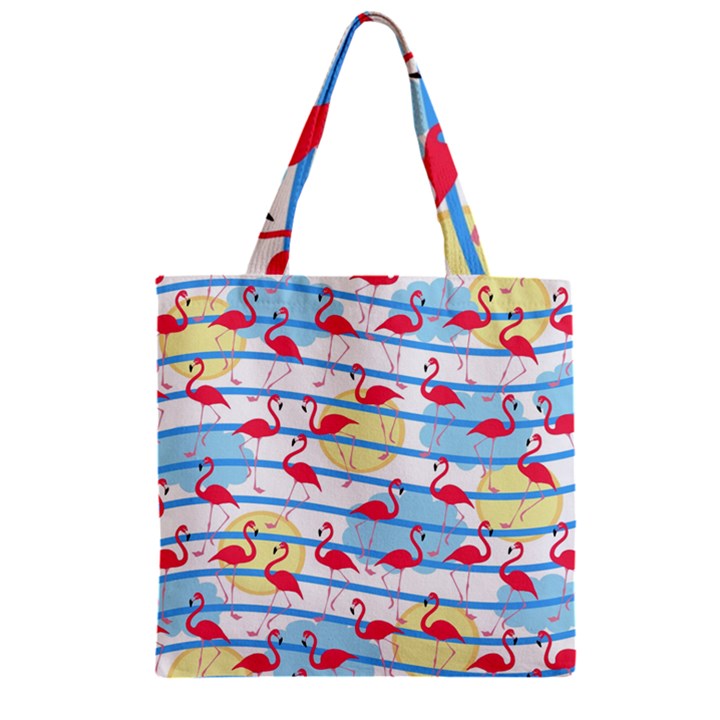 Flamingo pattern Zipper Grocery Tote Bag