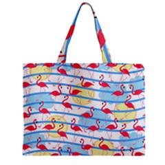 Flamingo Pattern Zipper Mini Tote Bag by Valentinaart