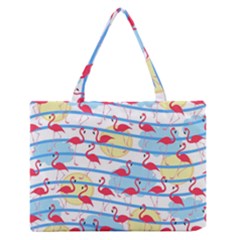 Flamingo Pattern Medium Zipper Tote Bag by Valentinaart