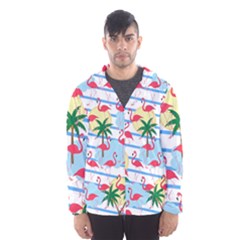 Flamingo Pattern Hooded Wind Breaker (men) by Valentinaart