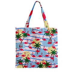 Flamingo Pattern Zipper Grocery Tote Bag by Valentinaart