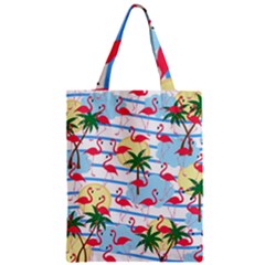 Flamingo Pattern Zipper Classic Tote Bag by Valentinaart