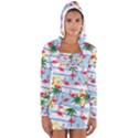 Flamingo pattern Women s Long Sleeve Hooded T-shirt View1