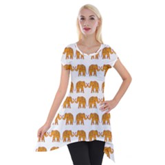 Indian Elephant  Short Sleeve Side Drop Tunic