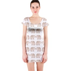 Indian Elephant Short Sleeve Bodycon Dress by Valentinaart