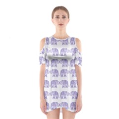 Indian Elephant Pattern Shoulder Cutout One Piece by Valentinaart