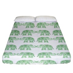 Indian Elephant Pattern Fitted Sheet (king Size)