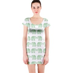 Indian Elephant Pattern Short Sleeve Bodycon Dress by Valentinaart