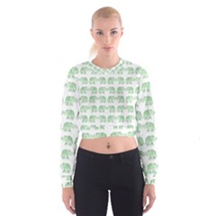 Indian Elephant Pattern Women s Cropped Sweatshirt by Valentinaart