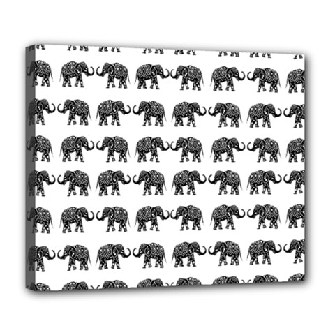 Indian Elephant Pattern Deluxe Canvas 24  X 20   by Valentinaart