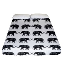 Indian Elephant Pattern Fitted Sheet (queen Size)