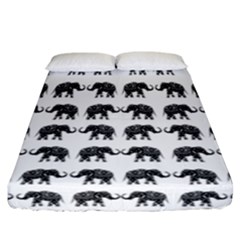 Indian Elephant Pattern Fitted Sheet (california King Size) by Valentinaart