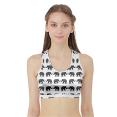 Indian Elephant Pattern Sports Bra With Border by Valentinaart