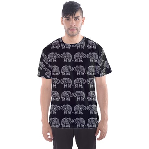 Indian Elephant Pattern Men s Sport Mesh Tee by Valentinaart