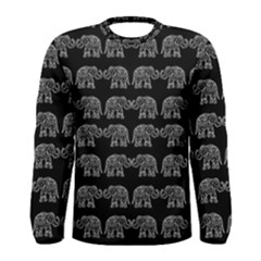 Indian Elephant Pattern Men s Long Sleeve Tee by Valentinaart