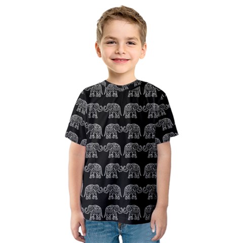 Indian Elephant Pattern Kids  Sport Mesh Tee by Valentinaart