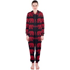 Indian Elephant Pattern Hooded Jumpsuit (ladies)  by Valentinaart