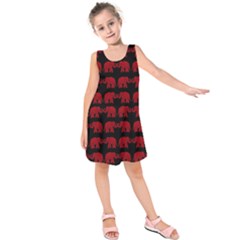 Indian Elephant Pattern Kids  Sleeveless Dress by Valentinaart