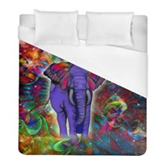 Abstract Elephant With Butterfly Ears Colorful Galaxy Duvet Cover (full/ Double Size) by EDDArt