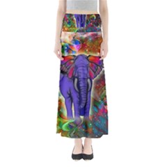 Abstract Elephant With Butterfly Ears Colorful Galaxy Maxi Skirts by EDDArt