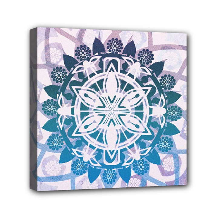 Mandalas Symmetry Meditation Round Mini Canvas 6  x 6 