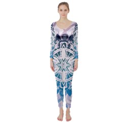 Mandalas Symmetry Meditation Round Long Sleeve Catsuit by Amaryn4rt